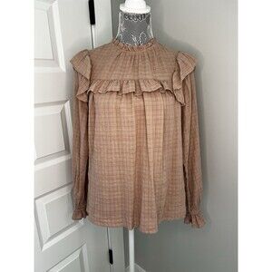 Universal Thread Womens Blouse Long Sleeve Crew Neck Size Medium